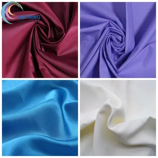 100% Polyester Satin Fabric/Minimatt Fabric/Pongee Fabric/Taffeta Fabric