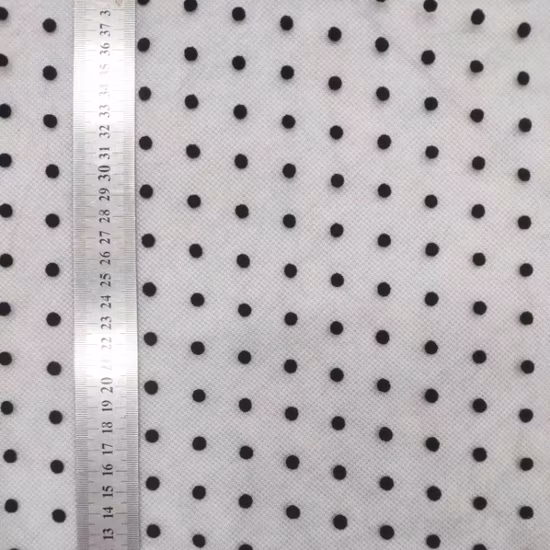 Beflockter Big Polka DOT Spitzen-Tüll-Netzstoff auf Lager